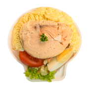 Coquille de saumon macédoine